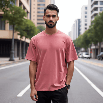 Premium Dusty Rose Oversized T-shirt| Relaxed Fit