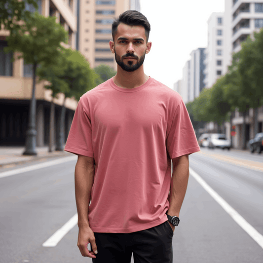 Premium Dusty Rose Oversized T-shirt| Relaxed Fit