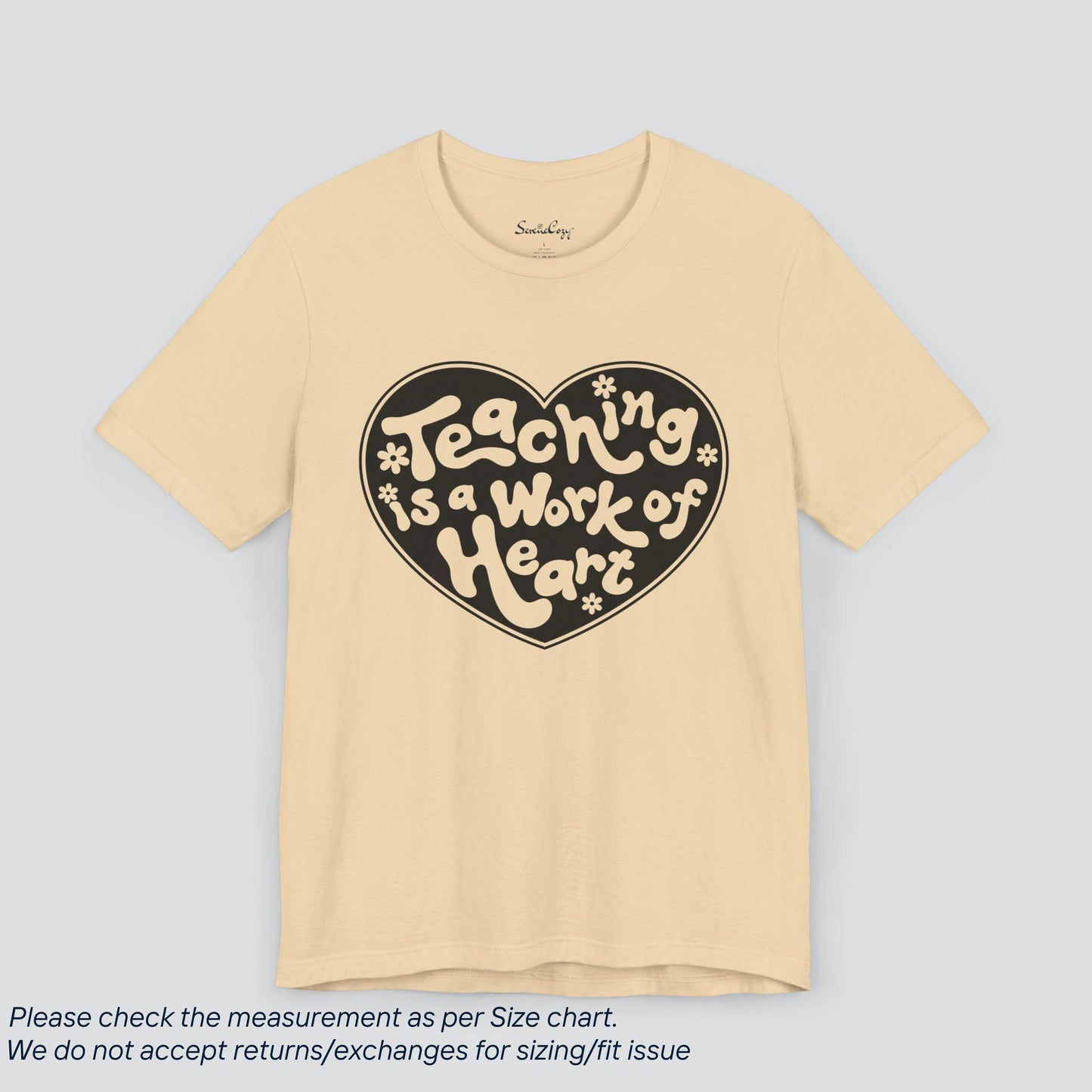 Teacher's Heart Tee - Inspirational 'Teaching is a Work of Heart' Graphic T-Shirt