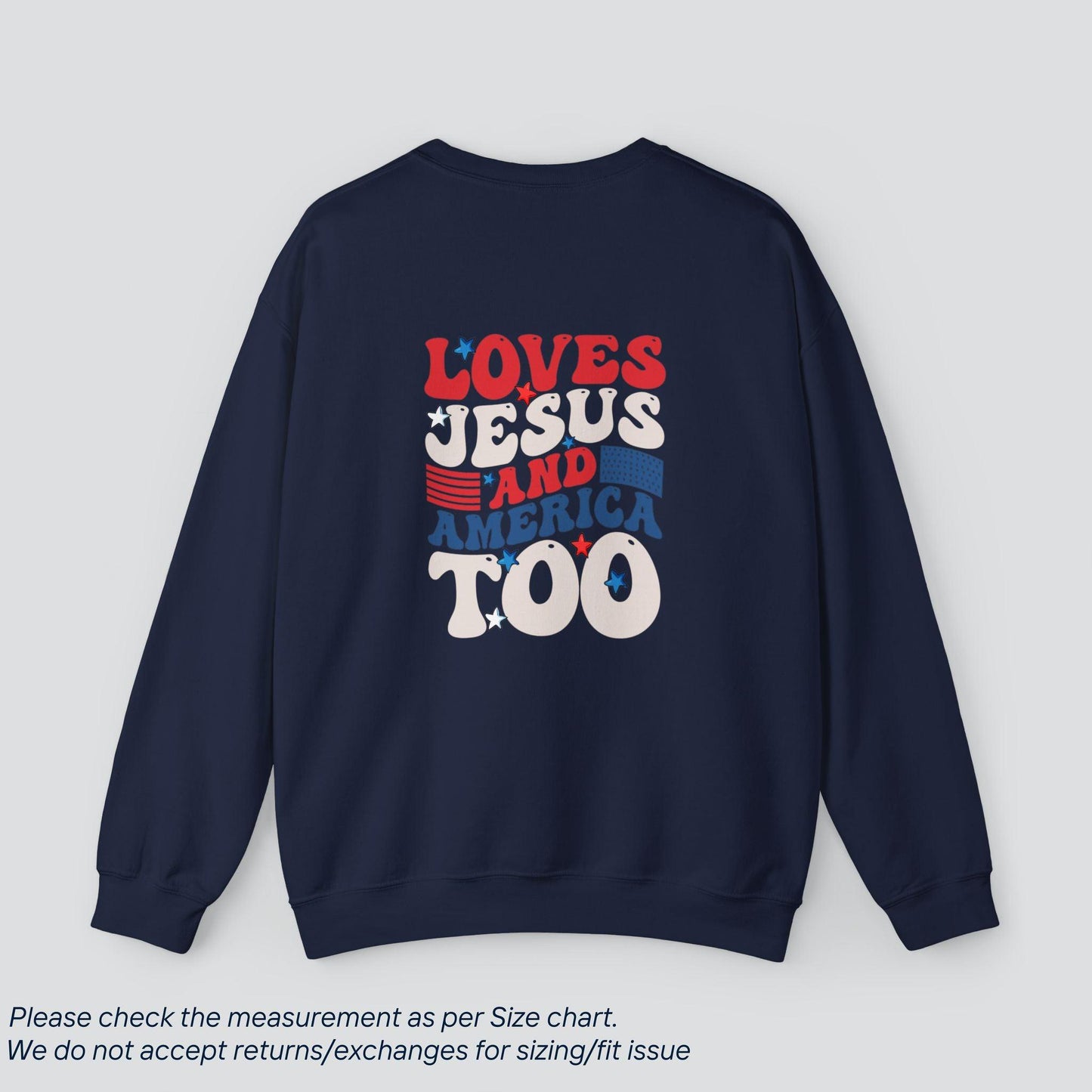 Patriotic Loves Jesus and America Too Sweatshirt - SereneCozy