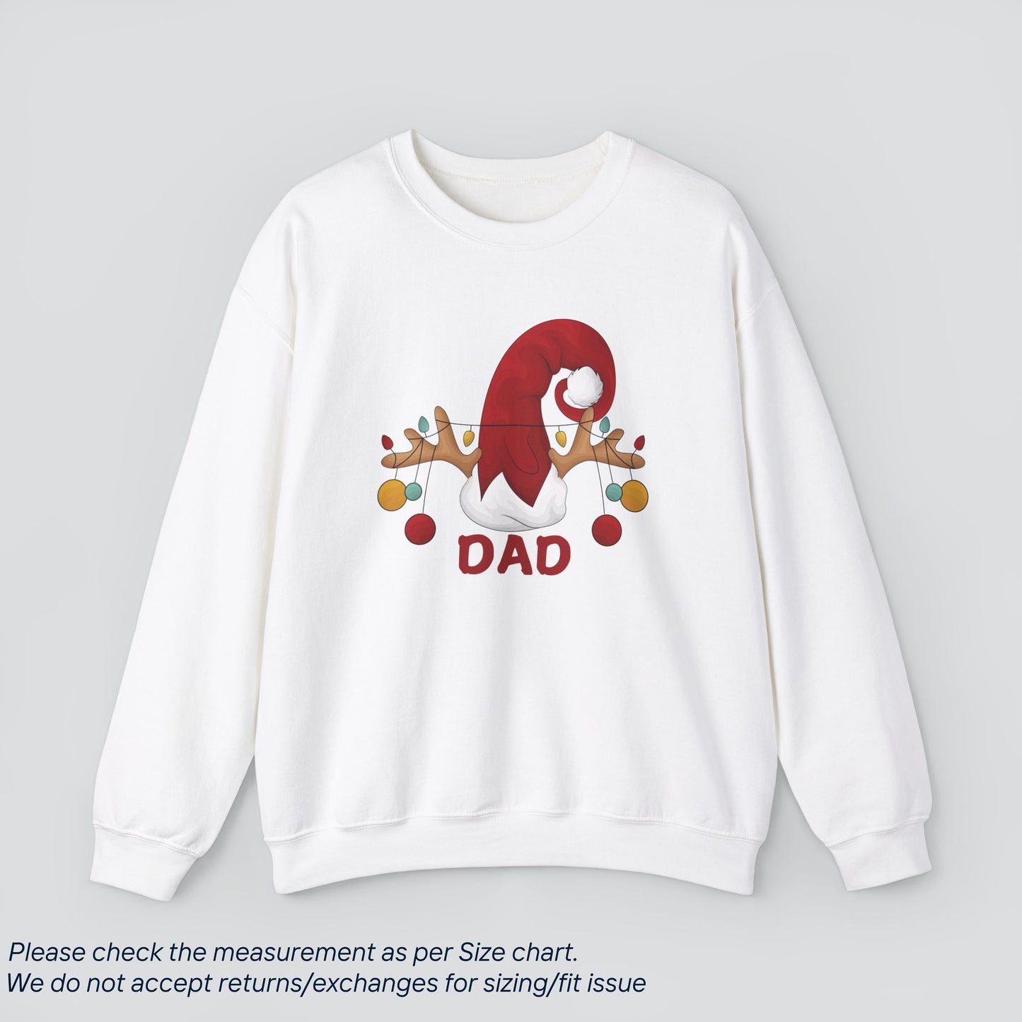 Christmas Reindeer Dad Sweatshirt - Dad's Holiday Gift  Premium US Cotton