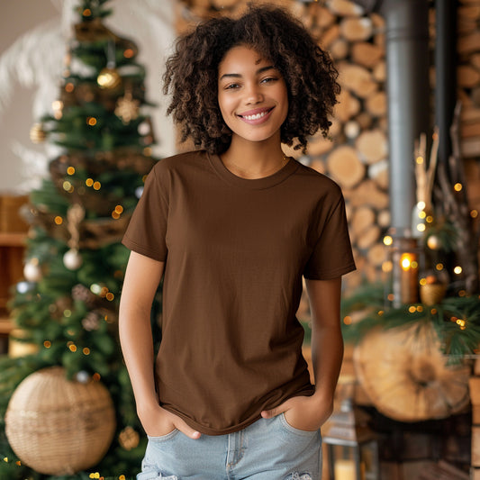 Classic Coffee Brown T-Shirt for Women | Premium Quality | SereneCozy
