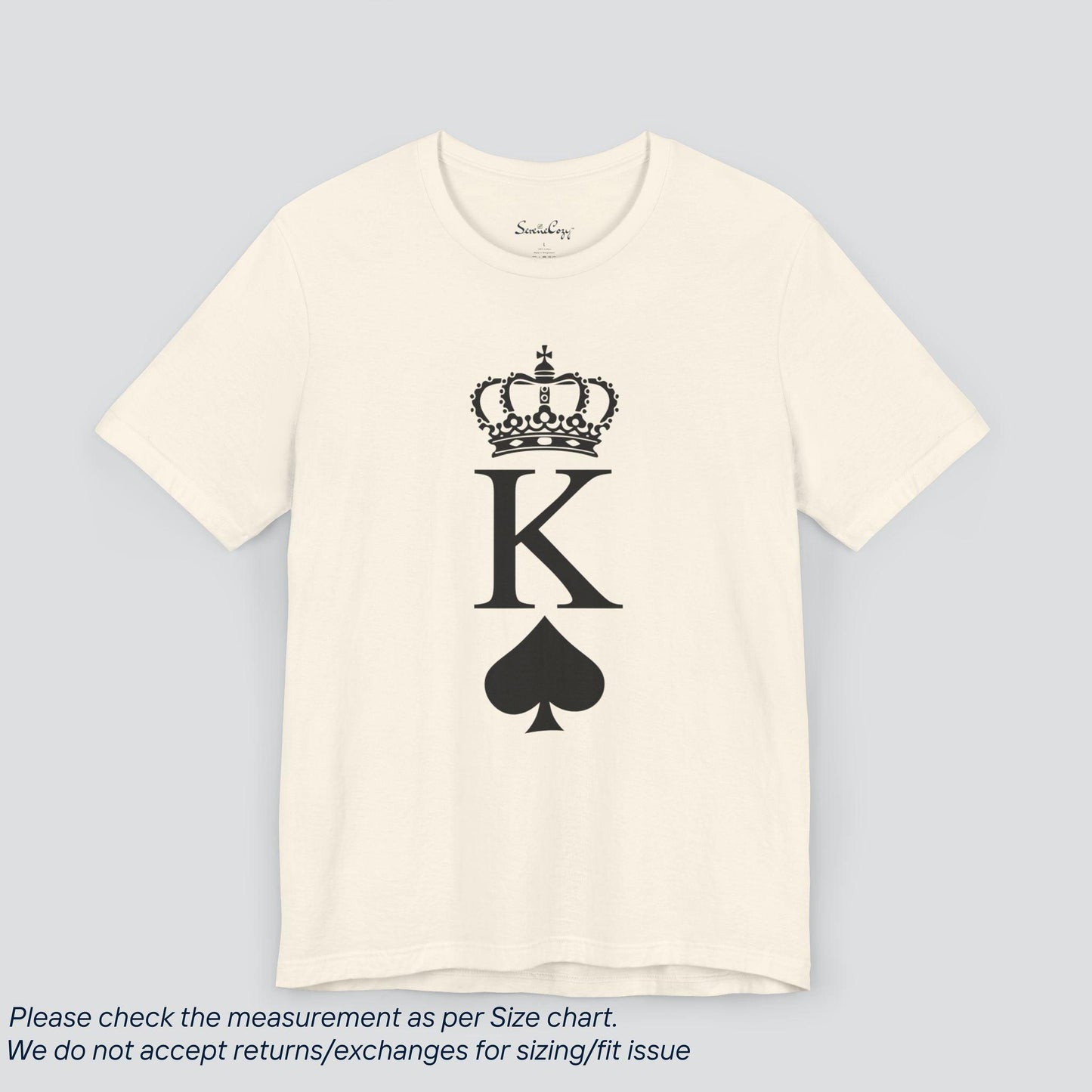 K for King of Spades Card Game T-Shirt