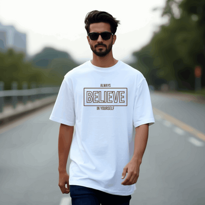 Self-Belief Believe in Yourself Motivational Oversized T-shirt | SereneCozy