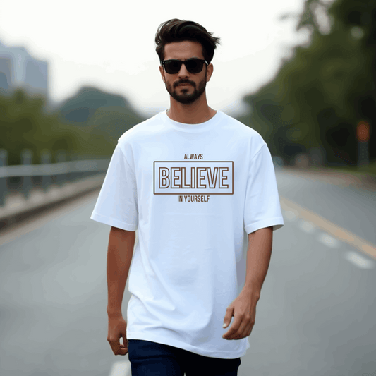 Self-Belief Believe in Yourself Motivational Oversized T-shirt | SereneCozy