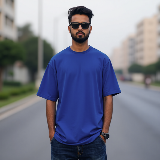 Premium Royal Blue Oversized T-shirt| Relaxed Fit