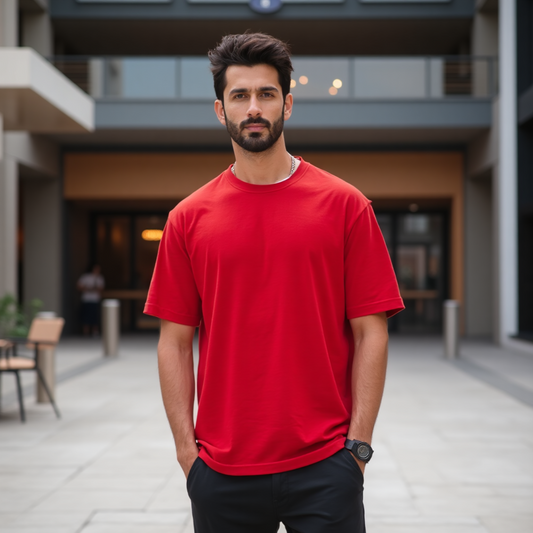 Premium Red Oversized T-shirt| Relaxed Fit