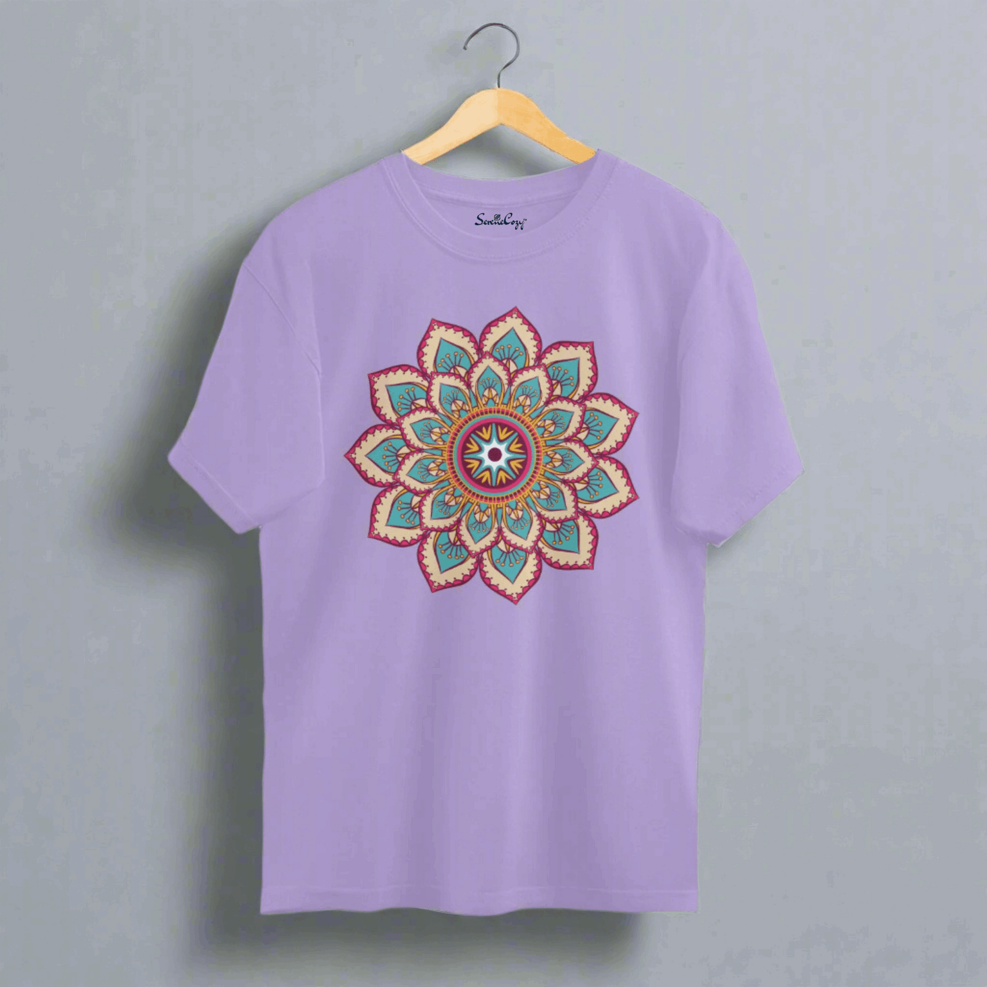 Mandala Art Purple Oversized T-shirt front