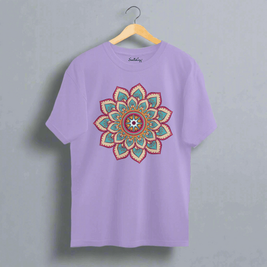 Mandala Art Purple Oversized T-shirt front
