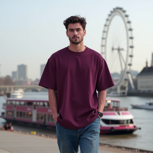 Premium Burgundy Oversized T-shirt| Relaxed Fit