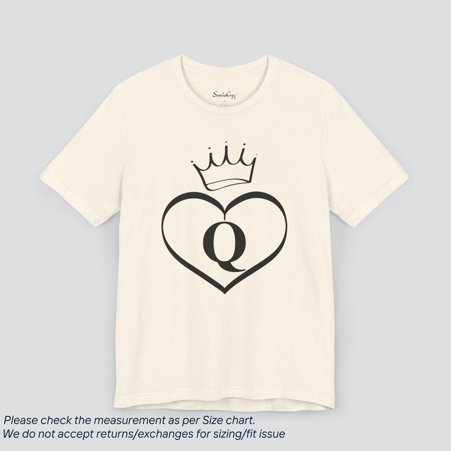 Q for Queen of Hearts Card Game T-Shirt