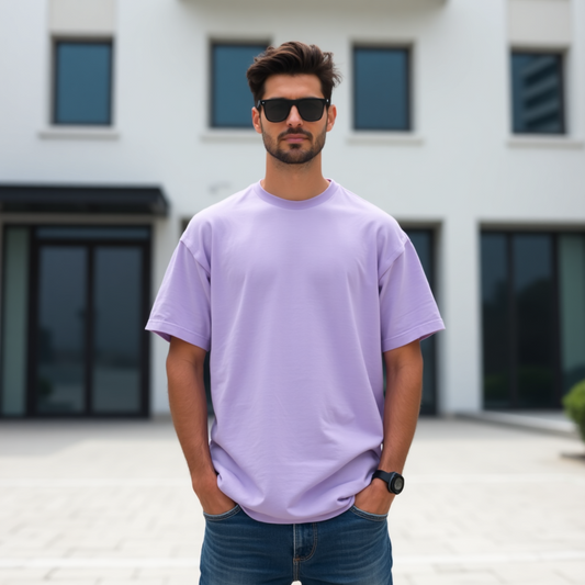 Premium Iris Lavender Oversized T-shirt| Relaxed Fit