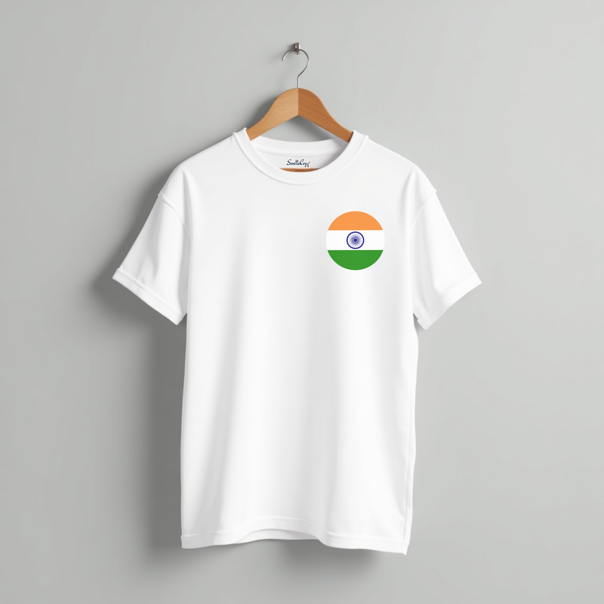 Indian Flag Logo Tshirts for Men | Patriotic Round Design Wear