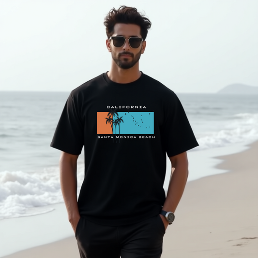 Santa Monica Beach Vibe Oversized Premium Tshirt