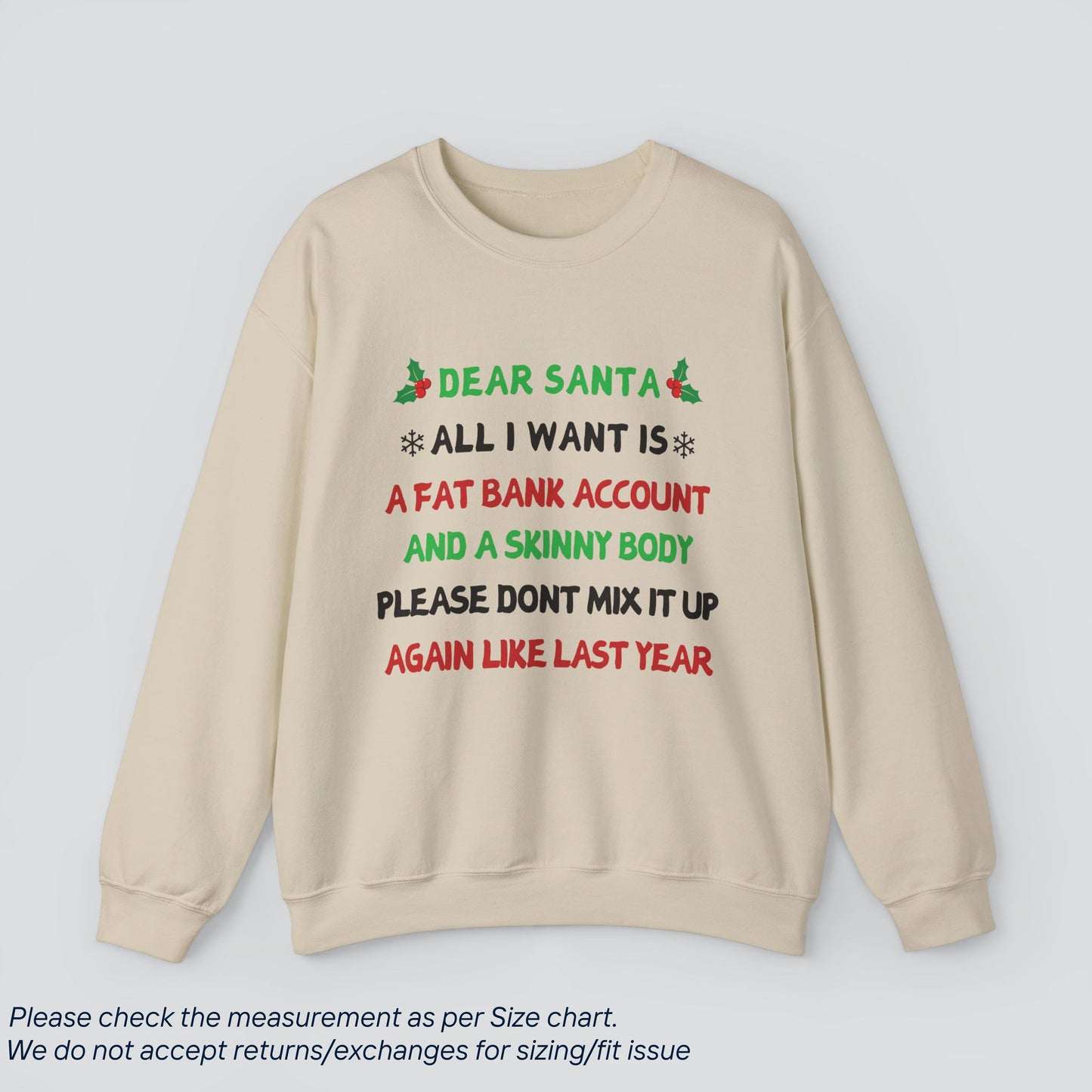 Funny Christmas Sweatshirt - Merry Humor Holiday Gift  Premium US Cotton