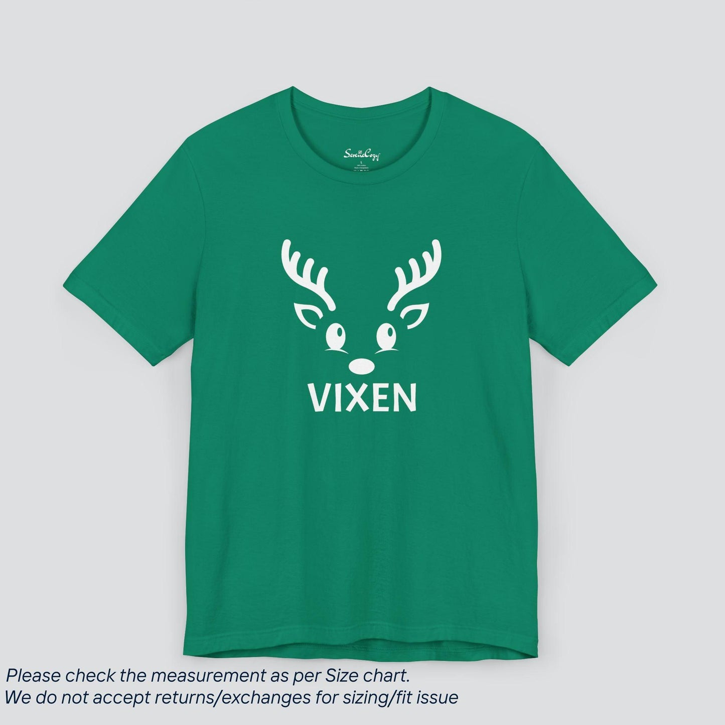 Vixen's Sassy Christmas Reindeer Crew T-shirt Premium US Cotton