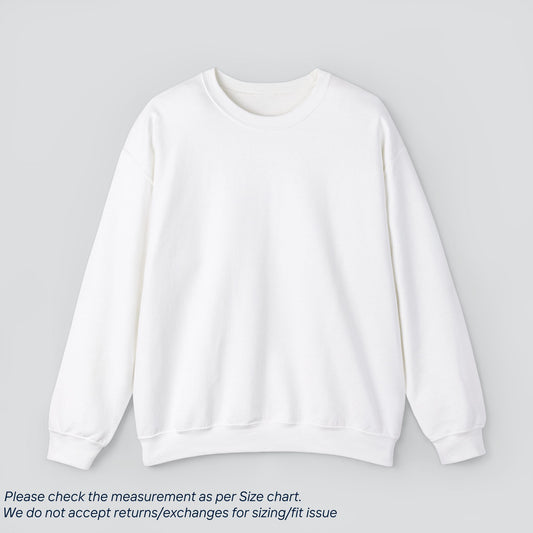 White Solid Color Sweatshirt Premium US Cotton