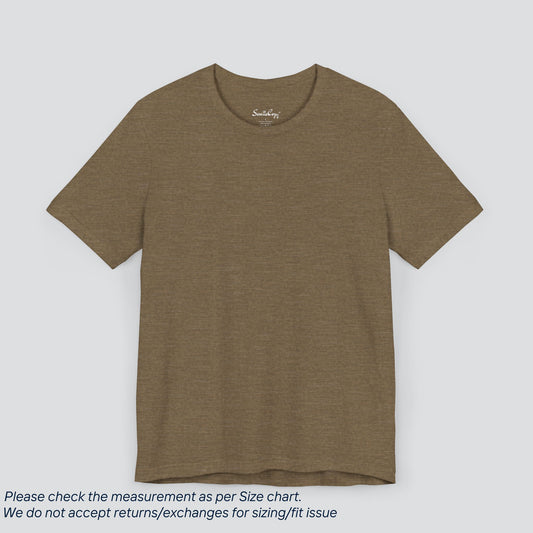 Plain Heather Olive Color Tee - Premium US Cotton T-Shirt