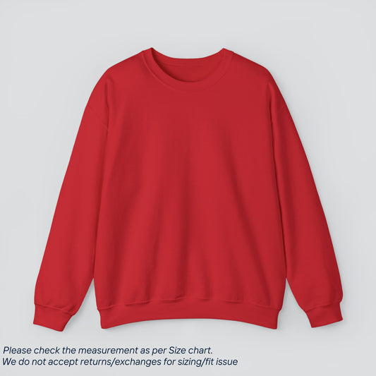 Red Solid Color Sweatshirt Premium US Cotton