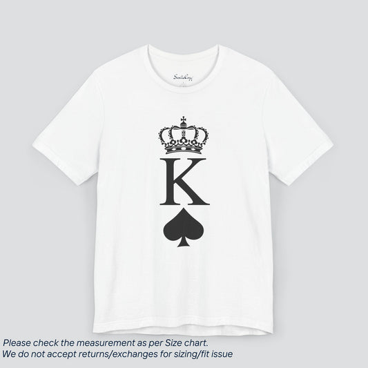 K for King of Spades Card Game T-Shirt