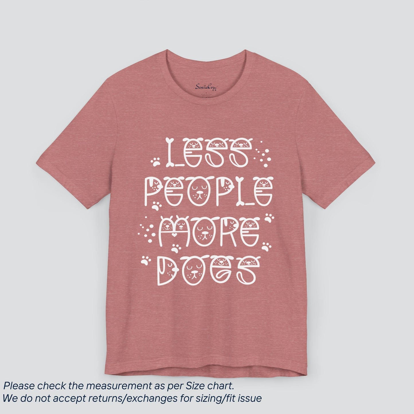 Canine Lover's Delight Tee - Funny 'Less People More Dogs' Graphic T-Shirt