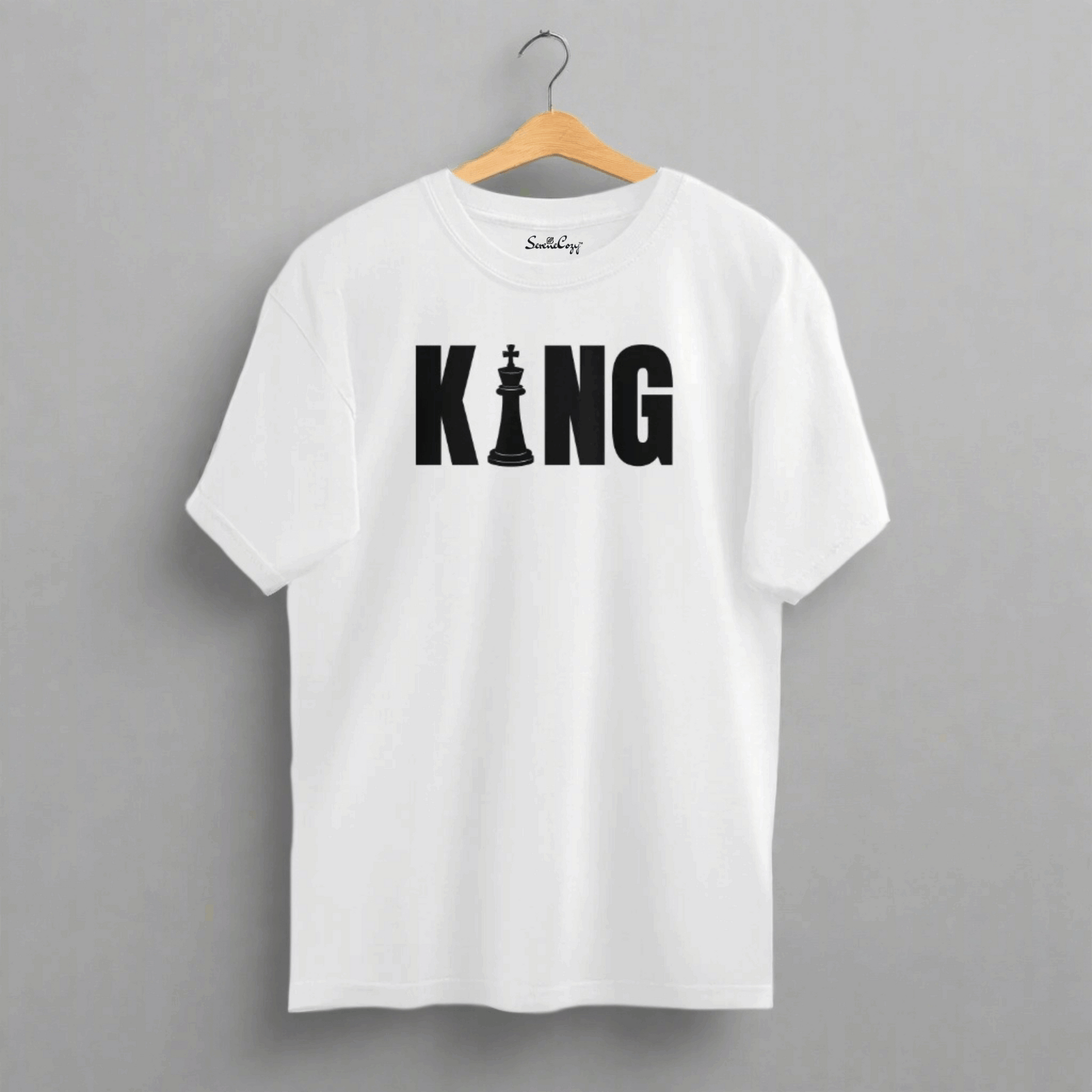 Royal Chess King Oversized Premium T-shirt White Front
