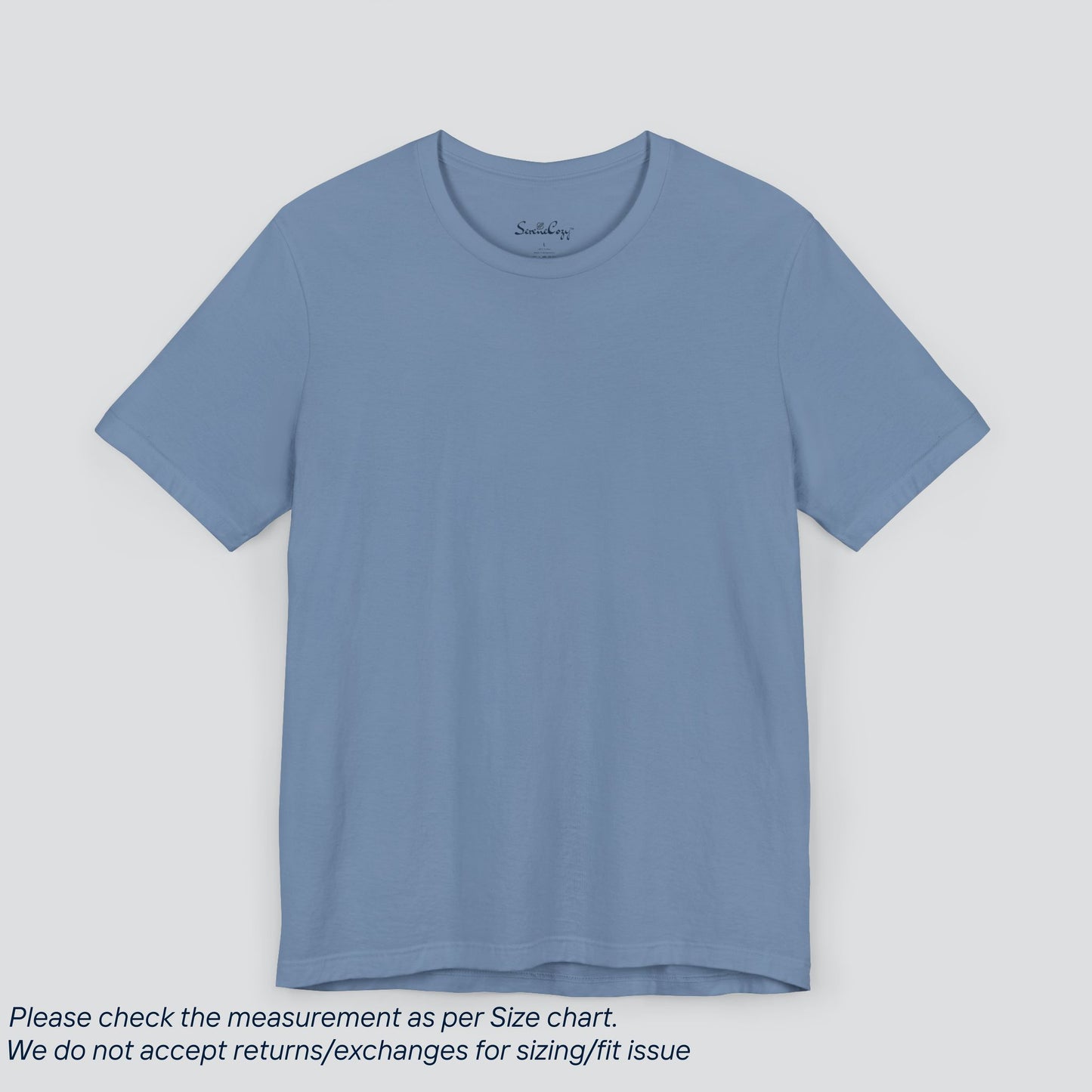 Plain Steel Blue Color Tee - Premium US Cotton T-Shirt