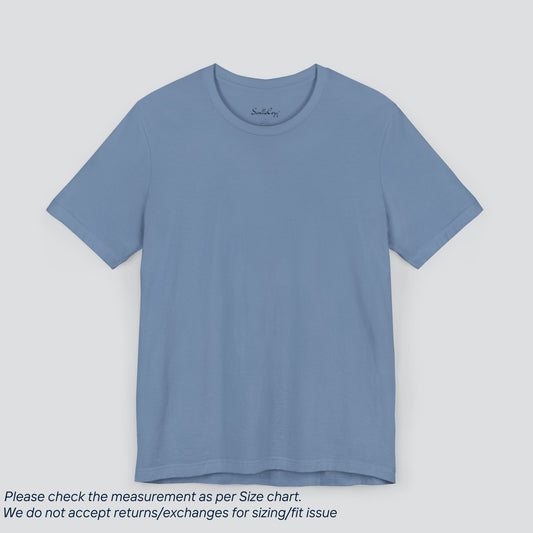 Plain Steel Blue Color Tee - Premium US Cotton T-Shirt