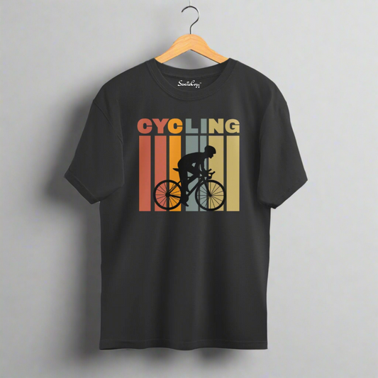 Dynamic Cycling Silhouette Premium Oversized T-shirt Black Front