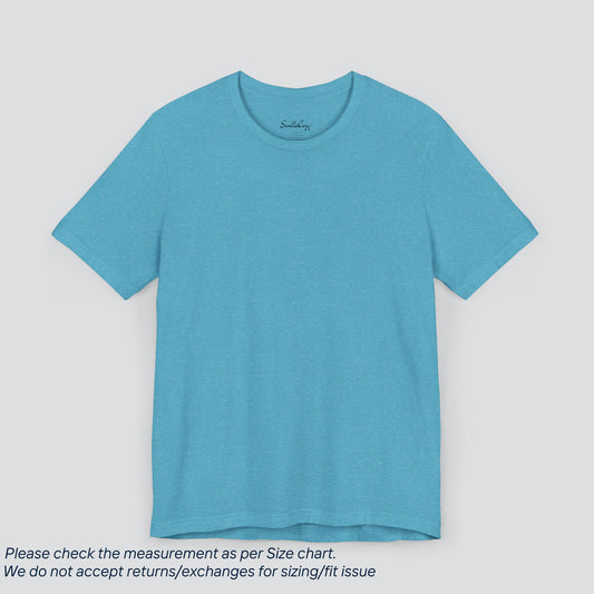 Plain Heather Aqua Color Tee - Premium US Cotton T-Shirt