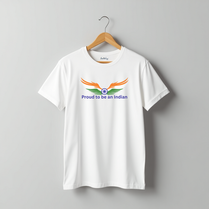 Proud To Be Indian Tshirts for Men| Tri Color Wings Patriotic Wear