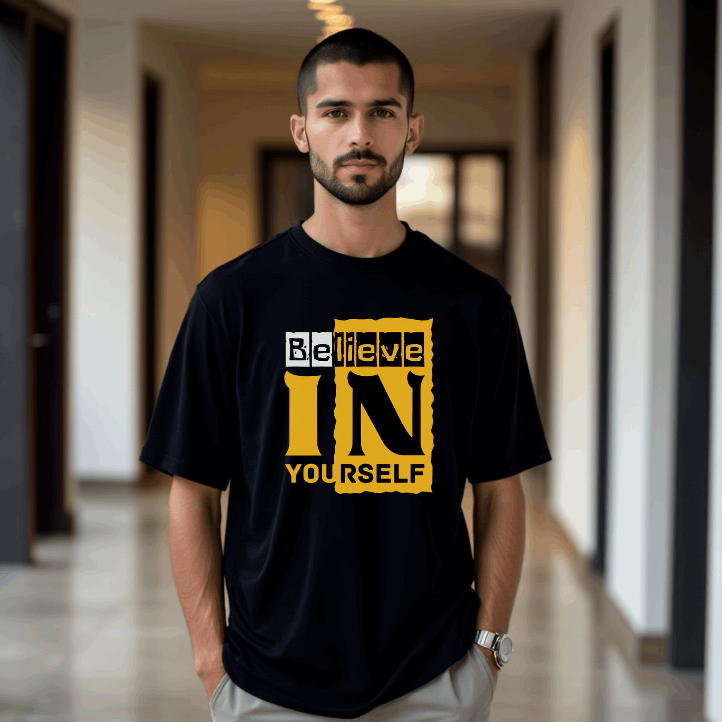 Empowering Believe in Yourself Motivational Oversized T-shirt | SereneCozy