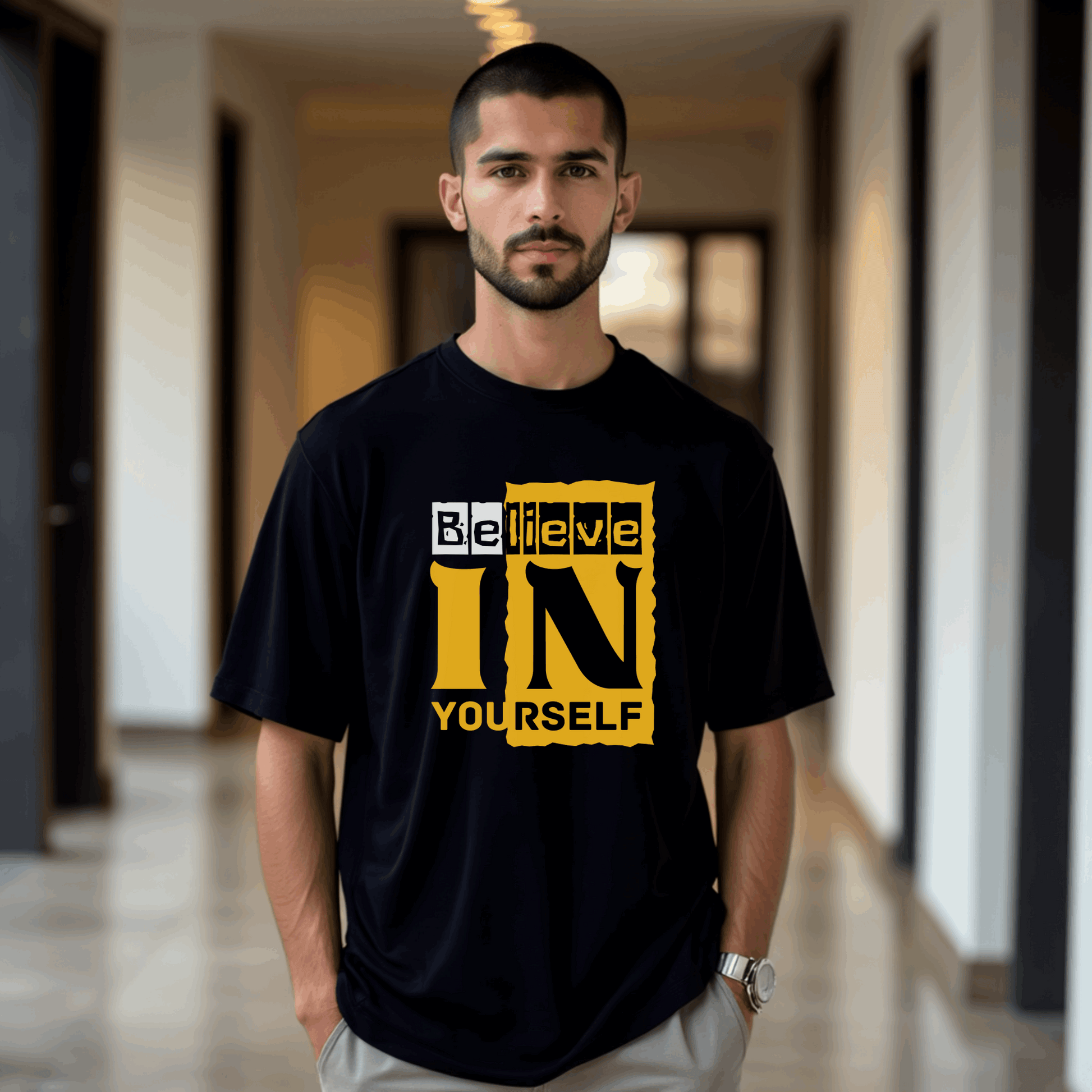 Empowering Believe in Yourself Motivational Oversized T-shirt | SereneCozy