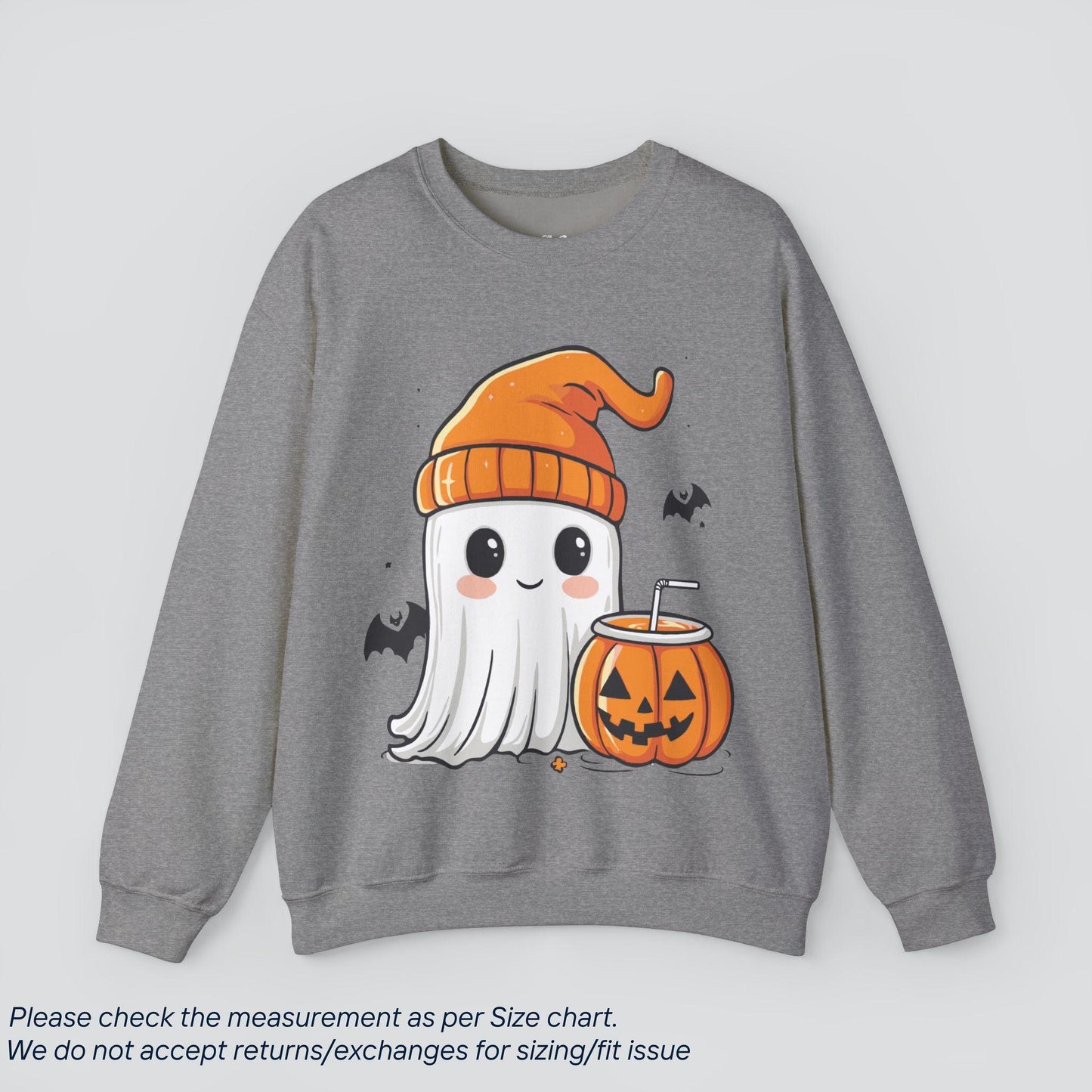 Cute Ghost Pumpkin Coffee Halloween Sweatshirt