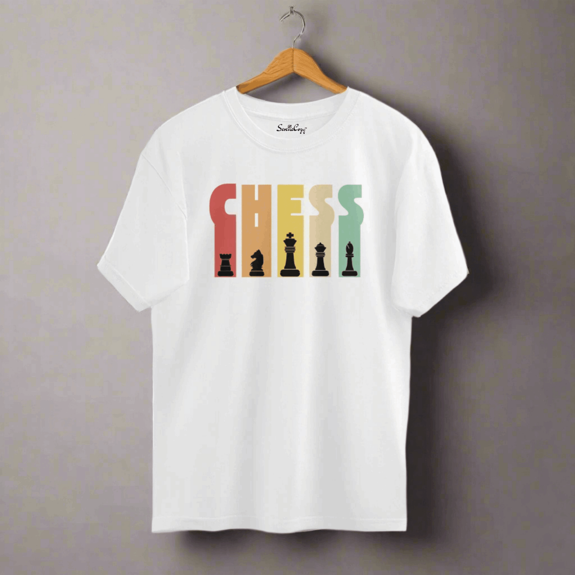Strategic Chess Pieces Premium Silhouette Oversized T-shirt White Front