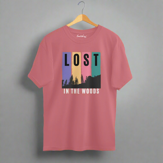 Find Yourself - Lost in Woods Premium Oversized T-shirt Dusty Rose Front