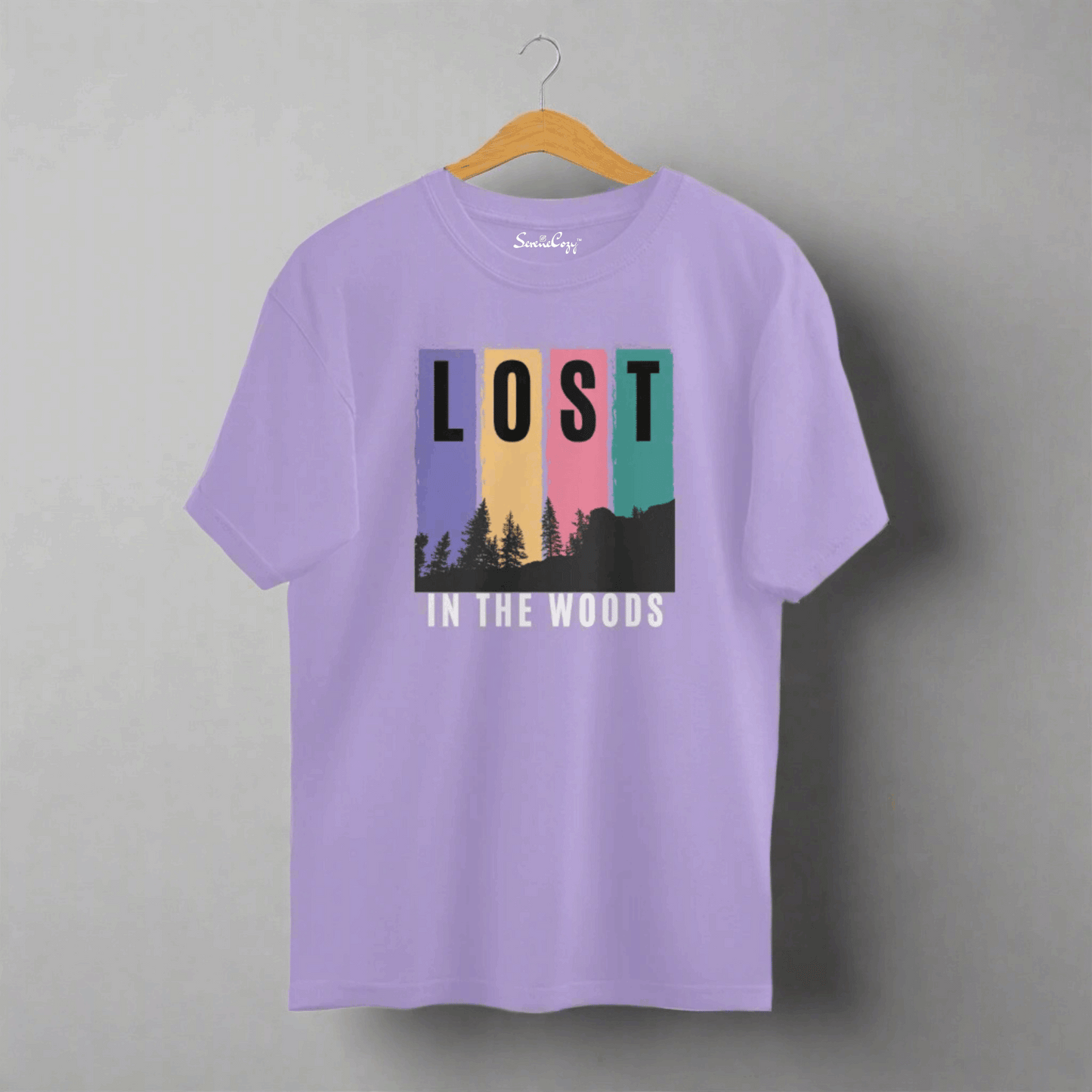 Find Yourself - Lost in Woods Premium Oversized T-shirt Iris Lavender Front