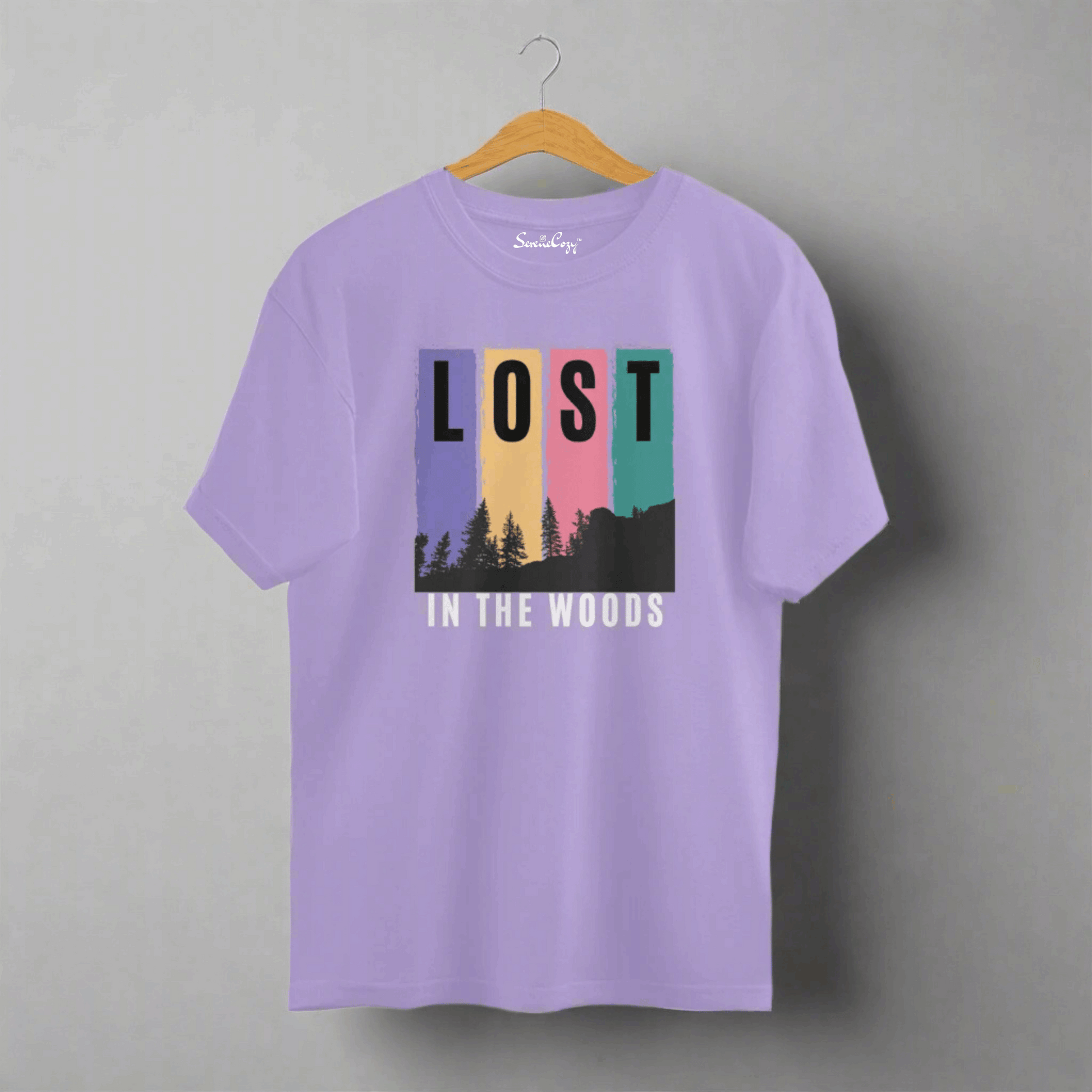 Find Yourself - Lost in Woods Premium Oversized T-shirt Iris Lavender Front