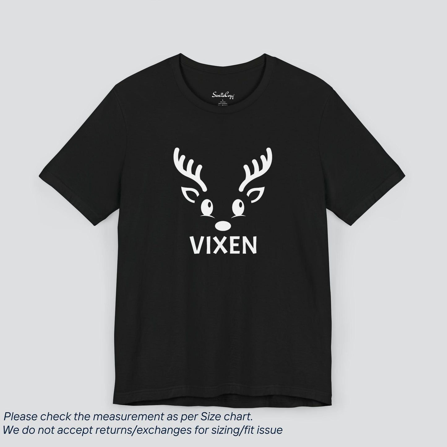 Vixen's Sassy Christmas Reindeer Crew T-shirt Premium US Cotton