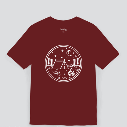 Camping Illustration Men's T-Shirt Dark Colors Image 4