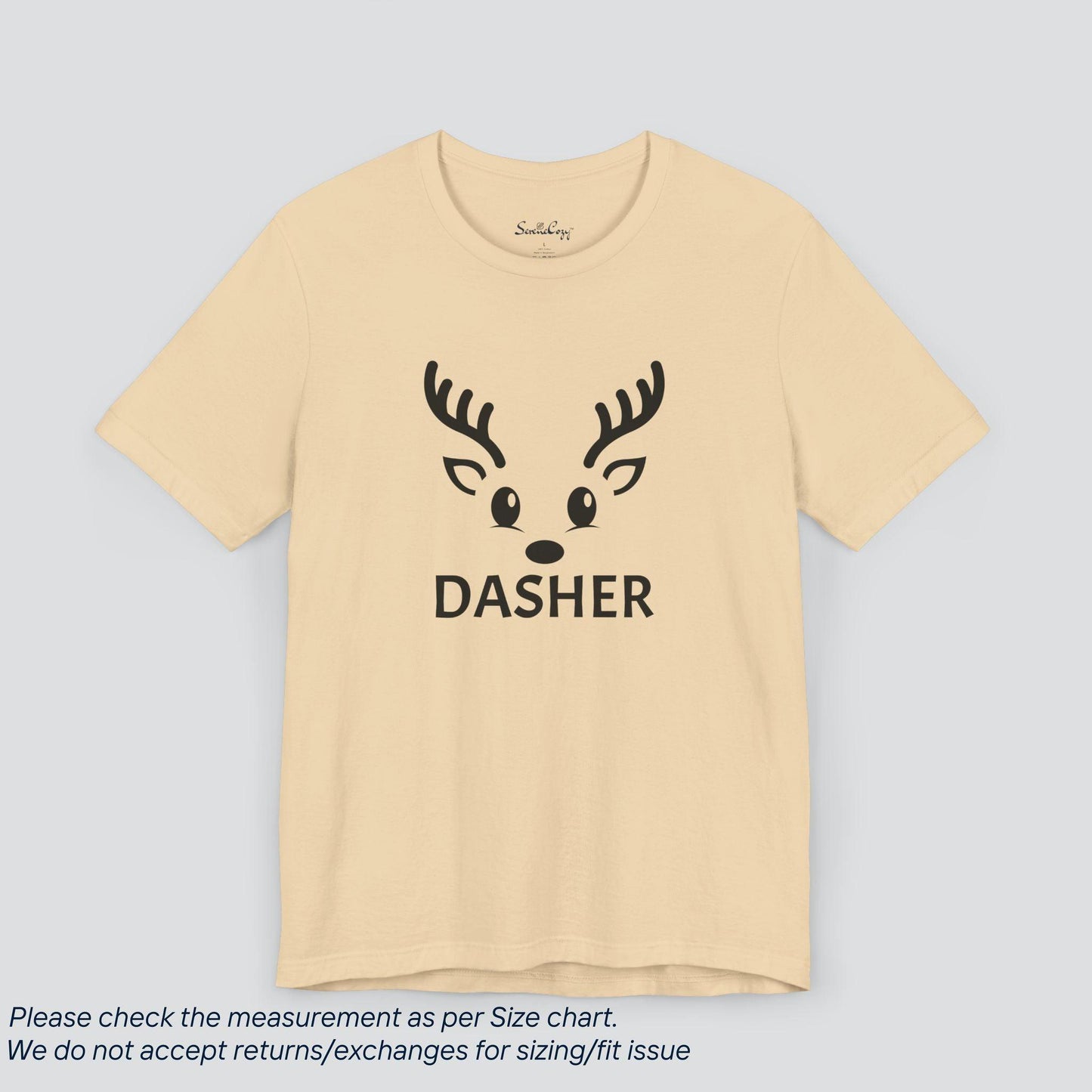 Dasher's Speedy Christmas Reindeer Crew T-shirt Premium US Cotton