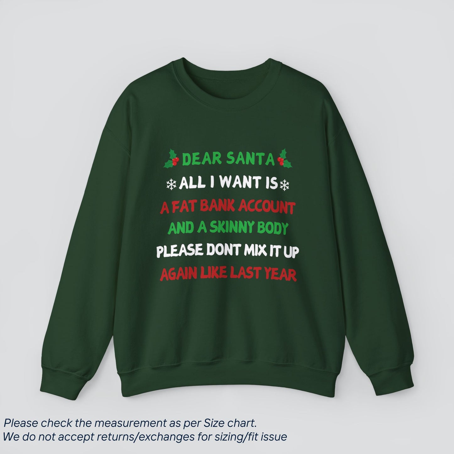 Funny Christmas Sweatshirt - Merry Humor Holiday Gift  Premium US Cotton