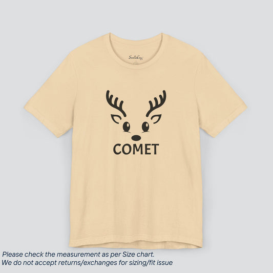 Comet's Christmas Spirit Reindeer Crew T-shirt Premium US Cotton