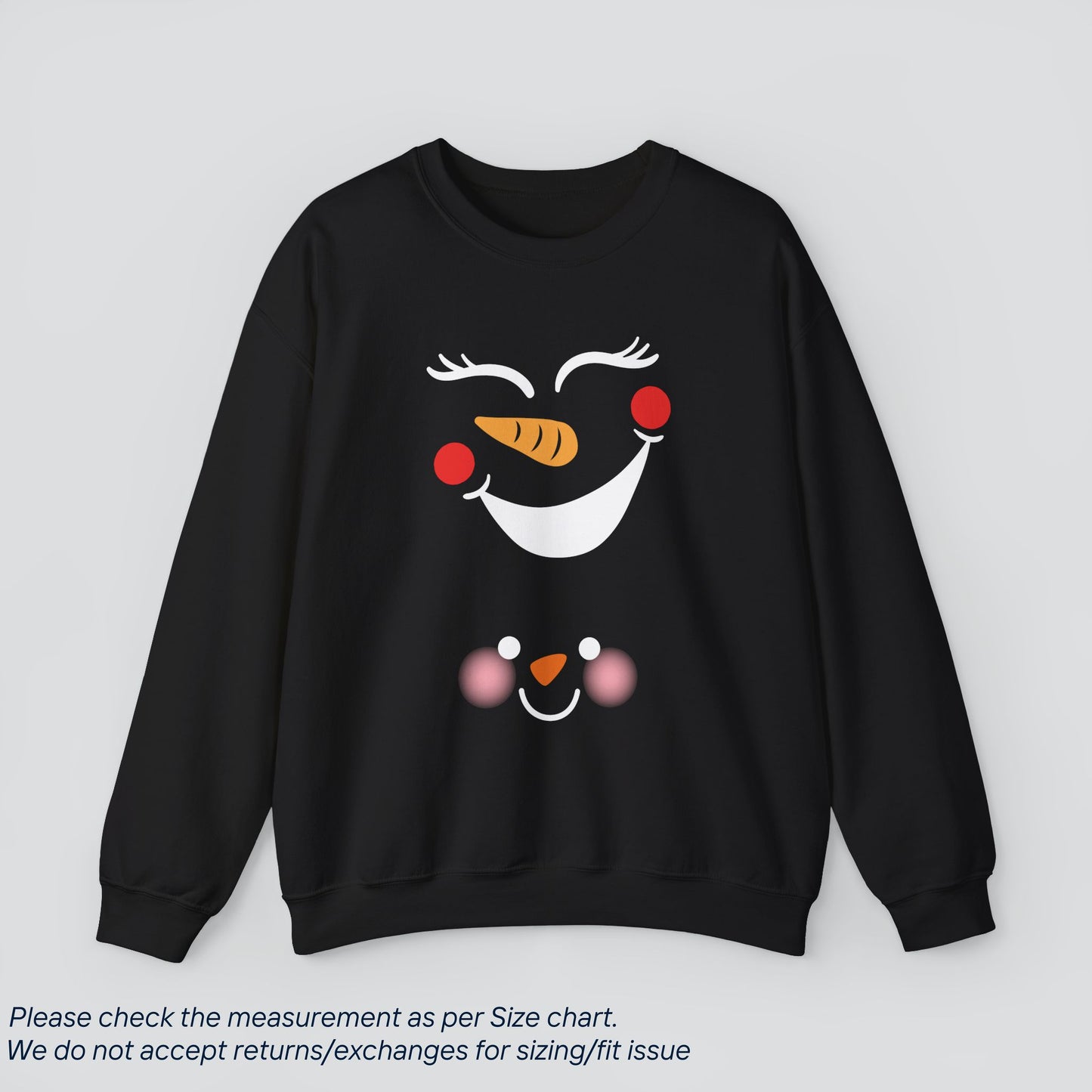 Snowman Face Pregnancy Reveal Christmas Sweatshirt Premium