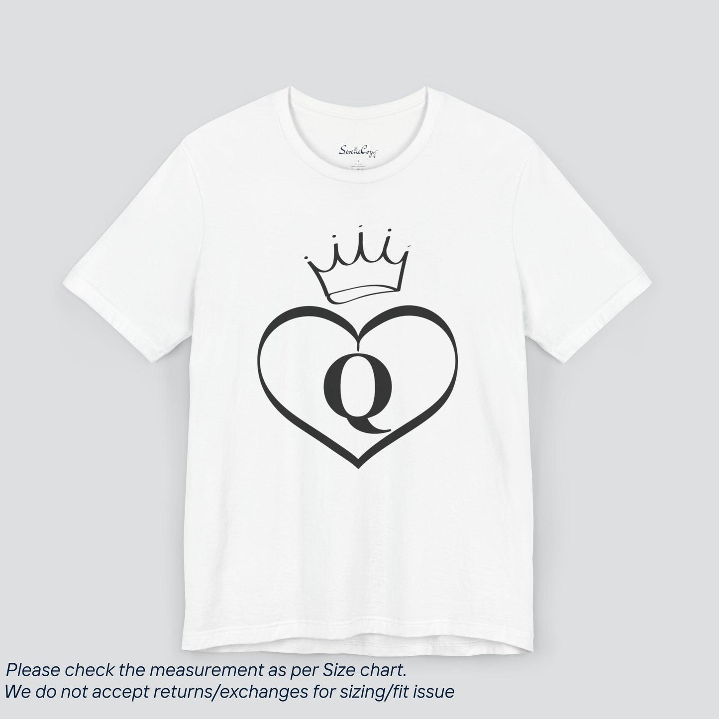 Q for Queen of Hearts Card Game T-Shirt