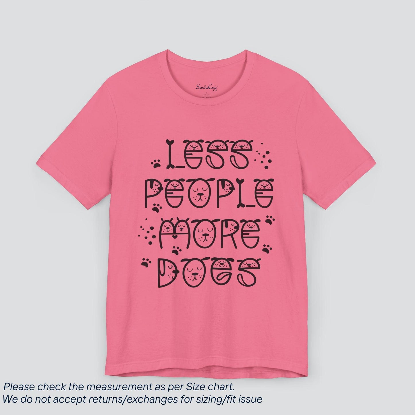 Canine Lover's Delight Tee - Funny 'Less People More Dogs' Graphic T-Shirt