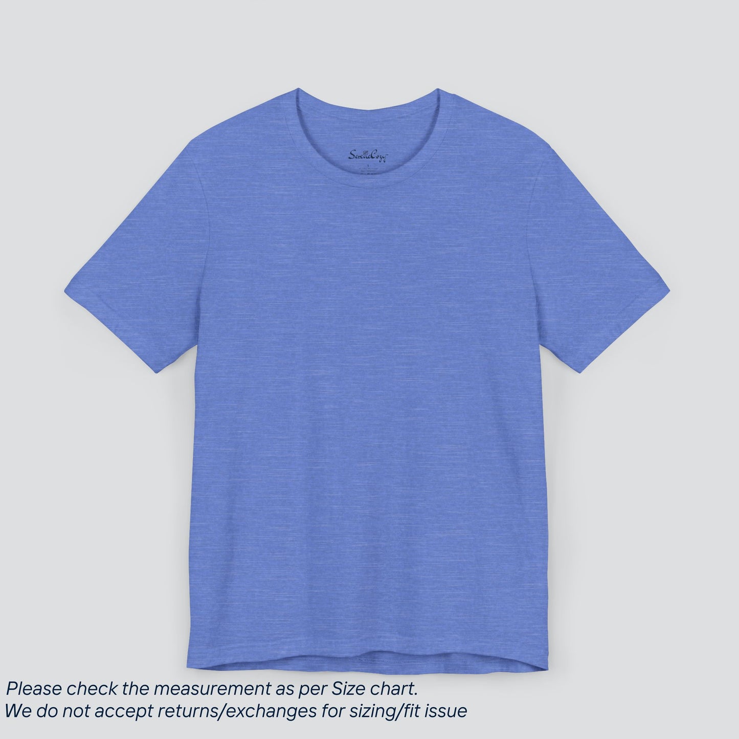 Plain Heather Columbia Blue Color Tee - Premium US Cotton T-Shirt