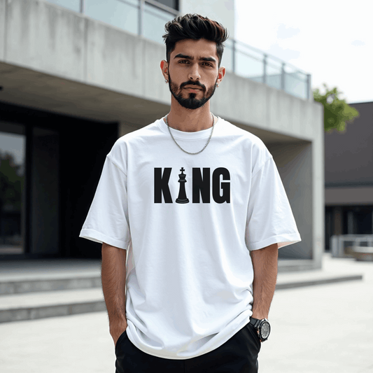 Royal Chess King Oversized Premium T-shirt | SereneCozy