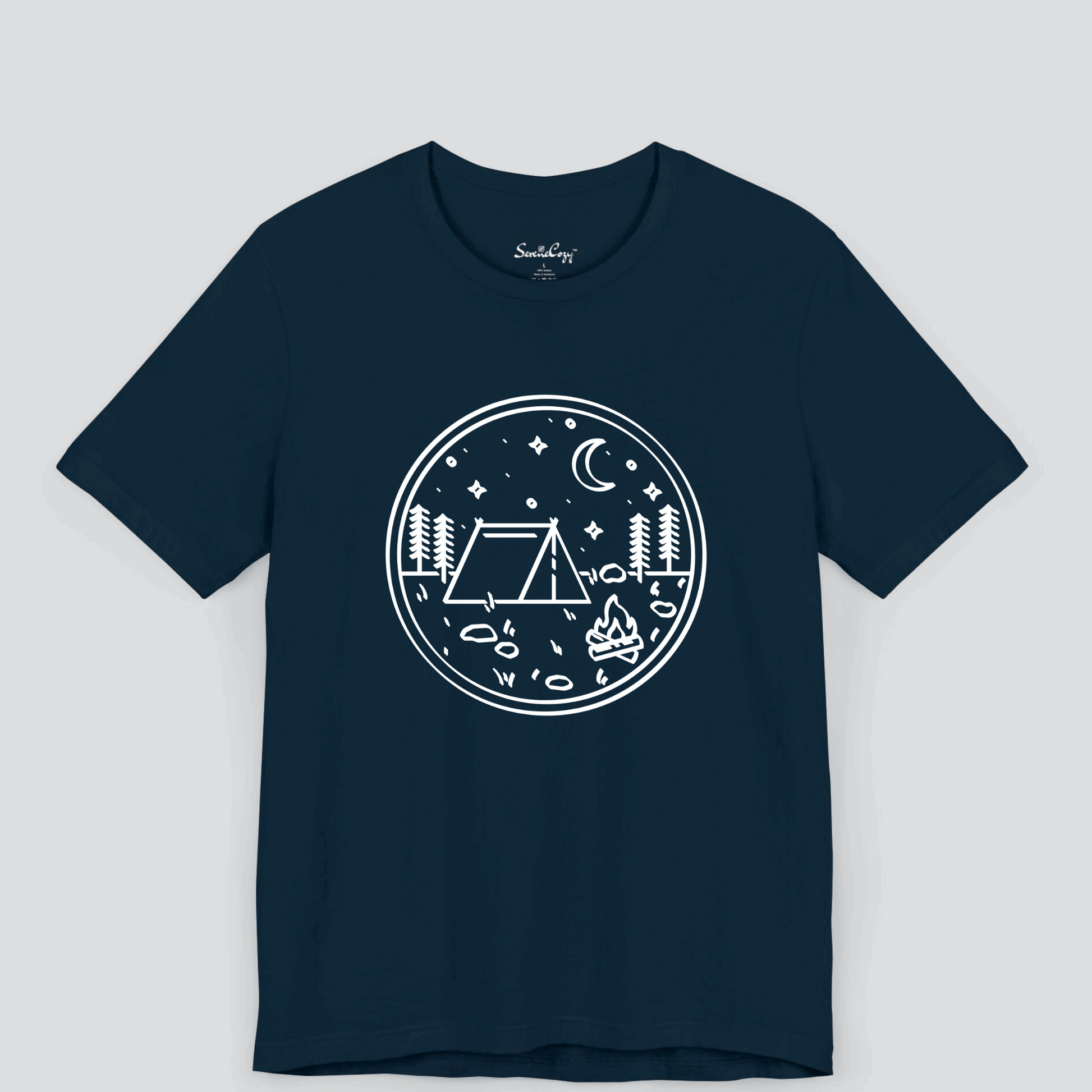 Camping Illustration Men's T-Shirt Dark Colors Image 2