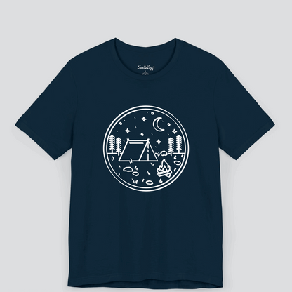 Camping Illustration Men's T-Shirt Dark Colors Image 2